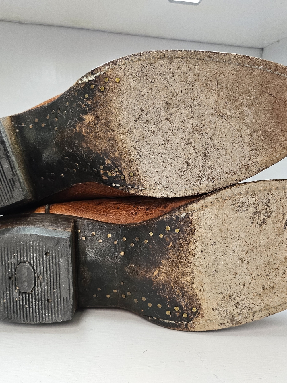 Lucchese Two-Tone Brown Cowboy Boots - Picture 7 of 8